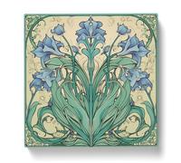Bluebell Art Nouveau Canvas Print | Gallery Wrapped 30mm Frame Wall Art | 20x20 inches | Ready to Hang | Modern Picture | Living Room Bedroom Lounge Office