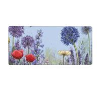 Bluebell Bee Mouse Mat Spring Wildflower Gaming Mouse Pad with Stitched Edges Non-Slip Large Desk Mat for PC Laptop Office Home Gamer 900x400x3mm Keyboard Mousepad