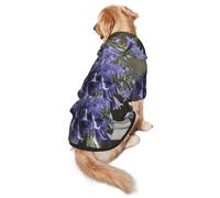 Bluebell Bouquet Dog Hoodie for Medium Large Dogs, Warm Soft Pet Sweatshirt, Easy to Wear Jumper Clothes