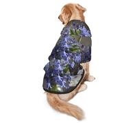 Bluebell Bouquet Dog Hoodie for Medium Large Dogs, Warm Soft Pet Sweatshirt, Easy to Wear Jumper Clothes
