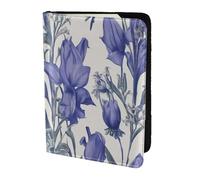 Bluebell Design 02 Print 5.5 Inch Passport For Men And Women Lightweight Stylish Travel Document Wallet, Black, One Size
