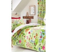 Kids Club Bluebell Woods Duvet Cover & Pillowcase Bed Set for Kids, Green, Single