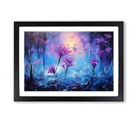 Bluebell Flower Abstract No.2 Framed Print | A2 Black Framed Wall Art | Ready to Hang | Abstract Floral Picture | Living Room Bedroom Lounge Office