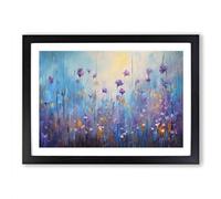 Bluebell Flower Impressionism No.2 Framed Print | A2 Black Framed Wall Art | Ready to Hang | Impressionist Floral Picture | Living Room Bedroom Lounge Office