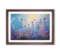 Bluebell Flower Impressionism No.2 Framed Print | A2 Walnut Framed Wall Art | Ready to Hang | Impressionist Floral Picture | Living Room Bedroom Lounge Office