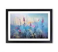Bluebell Flower Impressionism No.3 Framed Print | A2 Black Framed Wall Art | Ready to Hang | Impressionist Floral Picture | Living Room Bedroom Lounge Office