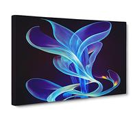 Bluebell Flower Swirl Canvas Print | Gallery Wrapped 30mm Frame Wall Art | 30x20 inches | Ready to Hang | Abstract Floral Picture | Living Room Bedroom Lounge Office