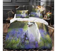 Bluebell Flowers Comforter Cover 3D Design Printed Premium 3 Pcs Bedding Set Zipper Nature Photography Duvet Cover Super Soft Breathable for Kids Girls Boys Adults Women Teens King（220x240cm）
