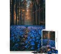 Bluebell Forest Path Jigsaw Puzzles for Adults 1000 Pieces Sharp Memory Restful Pleasure Neat Edges Memorable Gift (50X75CM)