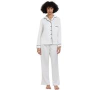 Bluebella Claudia Shirt and Trouser Set - Cream/Black - 2XL - 18
