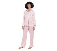 Bluebella Claudia Shirt and Trouser Set - Pale Pink/Black - L - 14