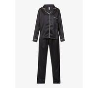 Bluebella Womens Bluebella Claudia Satin Pyjama Set Black 8