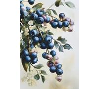 Blueberries Leaves and Flowers Journal: Lined Notebook