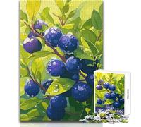 Blueberries on The Branch Jigsaw Puzzles 1000 Pieces for Teenagers Mindful Learning Fun Game Unique Gift for Joyful Celebrations Size 38x26cm