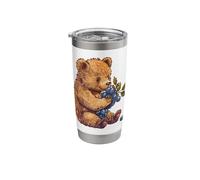 Blueberry Bear Animal World Berry Fruit Artwork Cute Bear Stainless Steel Insulated Tumbler