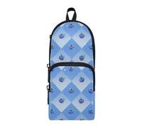 Blueberry Blue diamonding Glitter Nylon 3 Compartments Pencil Bag School Supplies Multi-purpose and aesthetic Pencil Case For College Stationery pouching Organizer for Man Middle School 1600ml