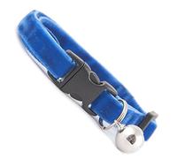 Blueberry Blue Double Velvet Soft Cat Collar. Beautiful cat safety collars with bell available in a range colours made in the UK from velvet ribon, purrfect for your kitty