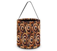 Blueberry Cinnamon Rolls Cute Halloween Candy Bucket Reusable Collapsible Candies Basket Fabric Tote Bags