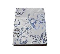 Blueberry Clusters with Leaves Notebook, Pu Leather Notebooks A5, Lined Paper Funny Notebook 180Pages/90Sheets, Notepads for Home, Work Book for Office, Revision Supplies Women Man