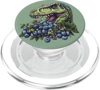 Blueberry Dinosaur Portrait Drawing Artwork Blueberry Fruit PopSockets PopGrip for MagSafe
