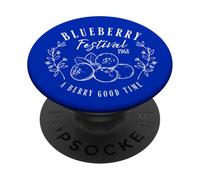 Blueberry Festival Vintage Lineart Illustration Blueberries PopSockets Adhesive PopGrip