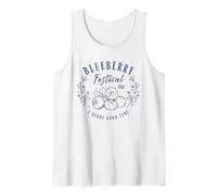 Blueberry Festival Vintage Lineart Illustration Blueberries Tank Top