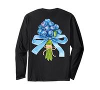 Blueberry Flower Bouquet Coquette Bow Berry ART ON BACK Long Sleeve T-Shirt