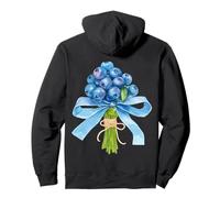 Blueberry Flower Bouquet Coquette Bow Berry ART ON BACK Pullover Hoodie