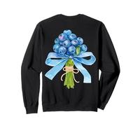Blueberry Flower Bouquet Coquette Bow Berry ART ON BACK Sweatshirt