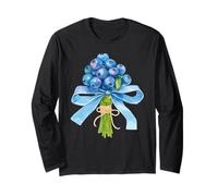 Blueberry Flower Bouquet Coquette Bow Berry Coquette Girl Long Sleeve T-Shirt