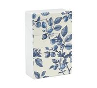 Blueberry Flower Pattern Cigarette Case Anti-Squeezing Waterproof Cigarette Packing Box with Lightweight Pocket Cigarette Storage Case for Men Women Gifts