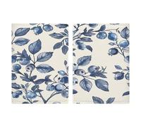 Blueberry Flower Pattern Passport Holder Ultra Slim PU Leather Travel Document Organizer Compact Premium International US Passport Protector Cover for Women Men