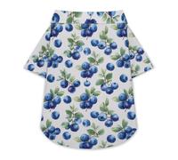 Blueberry Funny Dog Shirt Button Down Cat Clothes Top for Small Medium Large Pet