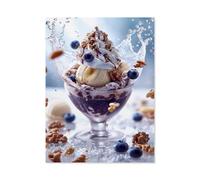 Blueberry ice cream with banana and walnut topping，Jigsaws Puzzles 1000 Pieces Teens Kids Jigsaw Entertainment Toys Brain Challenge Puzzle（75x50cm）-AG27