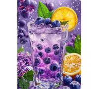 Blueberry Juice Paint by Numbers Kits for Adults Beginners, Fruit Adult Paint by Numbers Canvas Kits Frameless, DIY Acrylic Oil Painting Kit Arts and Crafts for Home Decor 24x30inch