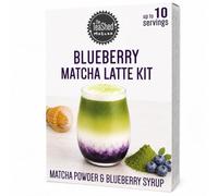 Blueberry Matcha Latte Kit - Makes 10 Drinks | Blueberry Fruit Syrup and Pure Matcha Powder made from 100% Green Tea| Create Café-Style Layered Matcha Lattes | THE TEASHED