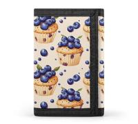 Blueberry Muffins Cakes Men's Trifold Wallet Credit Card Holder