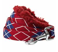 Blueberry Pet 2021 New Scottish Argyle Fleece Padded Dog Leash with Soft & Comfortable Handle, 4 ft x 1", Merlot Red, Large, Leashes for Dogs
