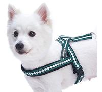Blueberry Pet Harnesses Classic Solid No Pull Jacquard Print Neoprene Padded Dog Harness in Teal Blue 3/4" Medium