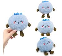 Blueberry Plush Toy,Plush Toy Pillows Cute Fruit Doll 14cm Mini Soft Fruit Cuddle Pillow Hypoallergenic Stuffed Animal for Children's Comfort & Decor for Home Kids Adults Bedroom Shelf Tabletop Pillow