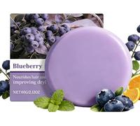 Blueberry Shampoo and Conditioner Bar Bundle,Purple Shampoo and Conditioner Bars Set,Natural Blueberry Extract,Reduce Frizz,Nourishes Hair Roots,Cleansing Soap for Thinning Hair Care (Conditioner)