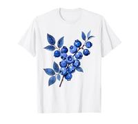 Blueberry Vintage Botanical Fruit Watercolor Retro Art T-Shirt