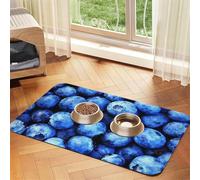 Blueberry,Waterproof Pet Feeding Mat,PU Leather Placemats for Cat Dog Water Bowl,Food Mats,30x45cm