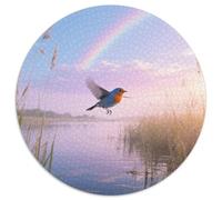 Bluebird 1000 Piece Round Puzzle For Mind Training Family Inclusion Fine Motor Skills Team Building Bird Game Night Gathering Centrepiece 1000pcs (67.5x67.5cm)