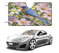 Bluebird and Flowers Car Windshield Sun Shade Thickened Automotive Glass Sunshade Foldable Sun Shade Keeps Your Vehicle Cool Universal Windshield Cover for Car Trucks SUV