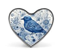 Bluebird and Flowers Cute Cartoon Sheep Lapel Pin - Heart Shape Brooch Pins for Men & Women Suit Accessories, 1" Lightweight Enamel Lapel Pins Buttons for Backpacks, Hats, Bags, Lanyards