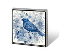 Bluebird And Flowers Square Lapel Pin Women's Novelty Buttons & Pins Metal Badge Cute Brooch Pin Retro Pinback Badge Fashion Bag Pins for Hat Backpacks Tie Suit Wedding Party Accessory