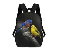 Bluebird And Yellow Bird on Branch Backpack, 3D Printed School Bag, School Lunch Bag, Travel Backpack, Friends Backpack, School Backpack for Girls And Boys 17inch