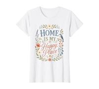 Bluebird Floral Garden Saying Peaceful House Art Value Graphic T-Shirt