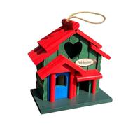 Bluebird House - 8.66x8.66x5.51 Inch Wooden Bird Shelter, Nesting Box Robins Sparrows, Swallows Canaries with Hanging Rope | Outdoor Garden Yard Porch Patio Decor | Supplies